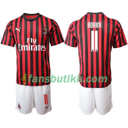 Fotballdrakt AC Milan BORINI 11 Barn Hjemmetrøye 2019-2020 Kortermet